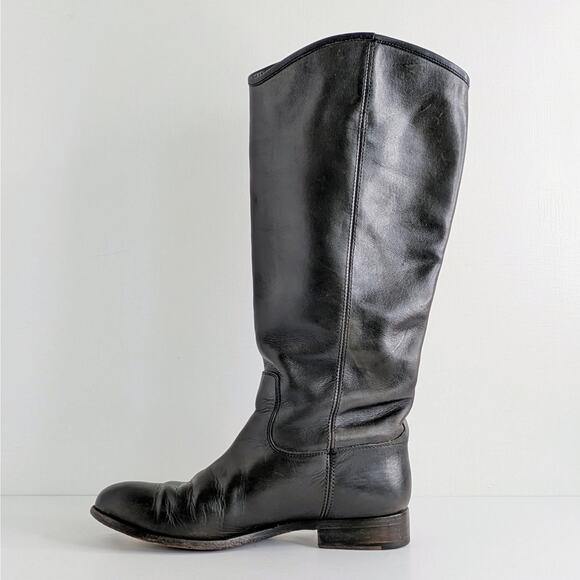 Frye Boots Melissa Button 2 75477 Womens 8 Black Tall Knee High Riding Extended - Picture 10 of 16